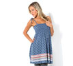 Border Print Shirred Top